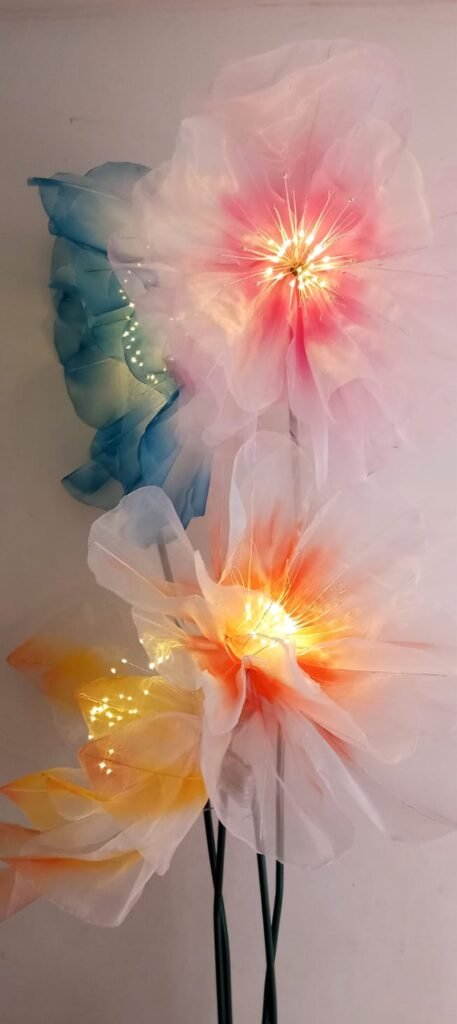 Flores de Organza con Luces